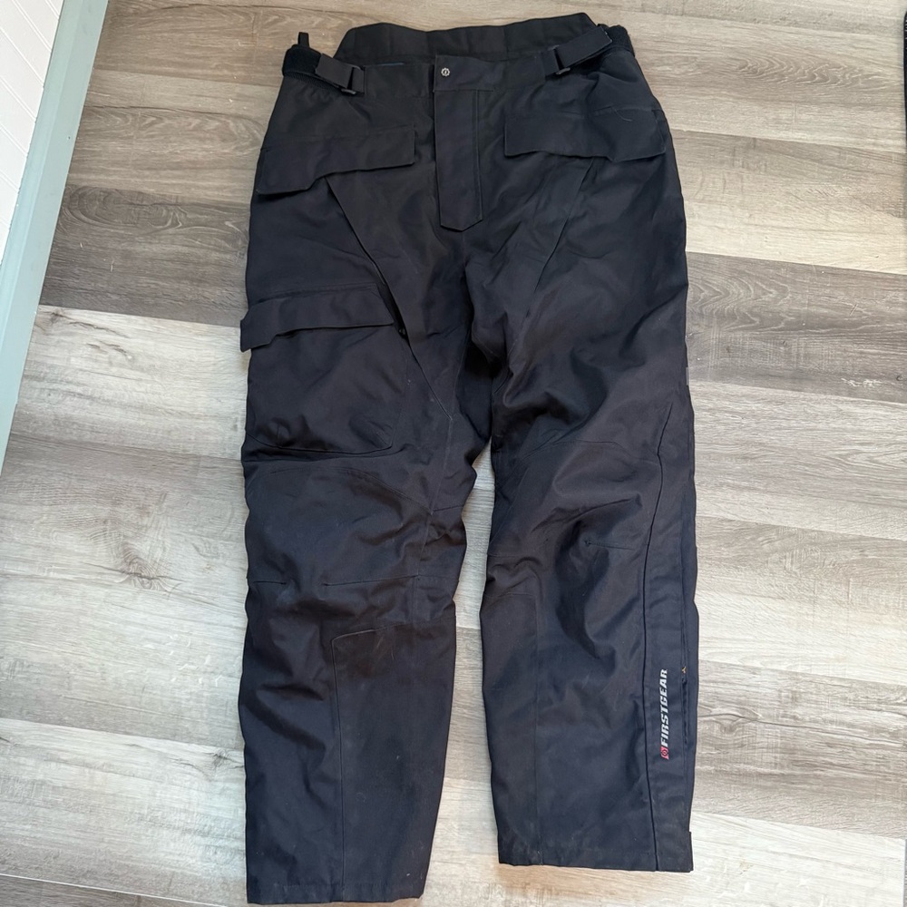 First Gear HT Hypertex Motorcycle Over Pants Black Leg Zip sz 38